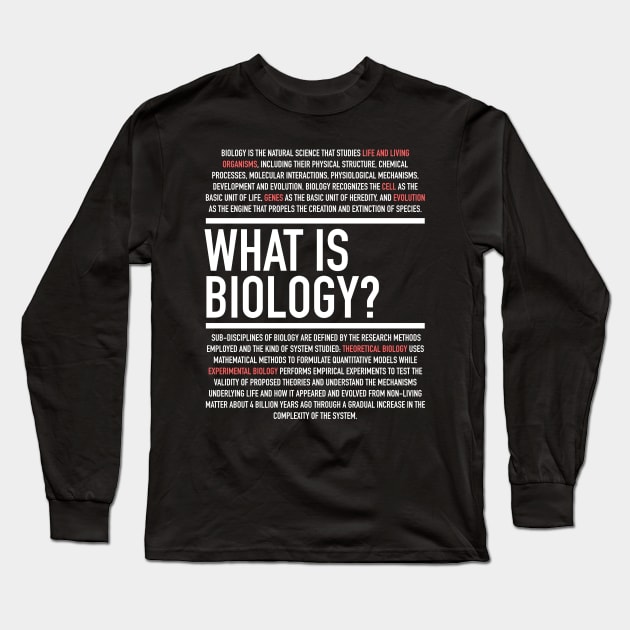 Biology Defined - Biology Teacher Long Sleeve T-Shirt by Hidden Verb